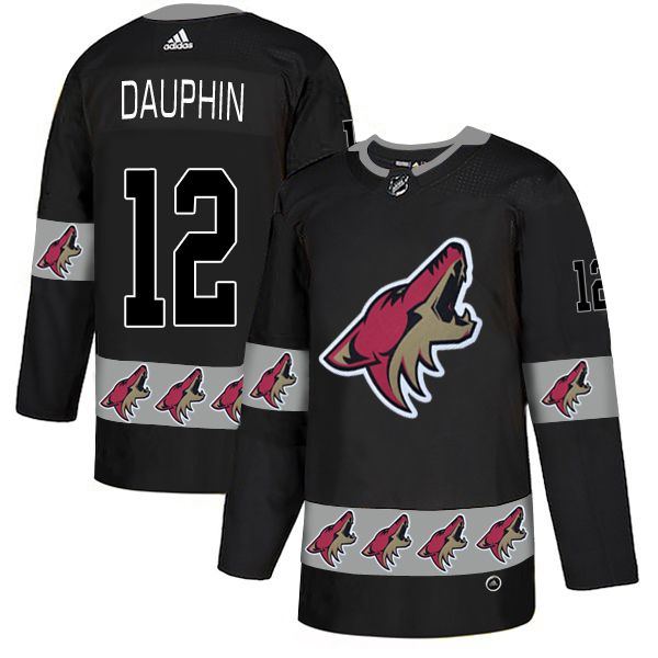 Men Arizona Coyotes #12 Dauphin Black Adidas Fashion NHL Jersey->customized nhl jersey->Custom Jersey